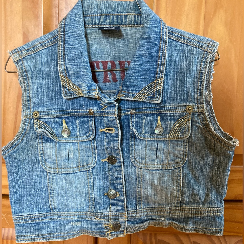 90s retro vintage true beauty denim vest